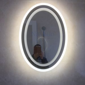 Gương Oval đèn led trắng